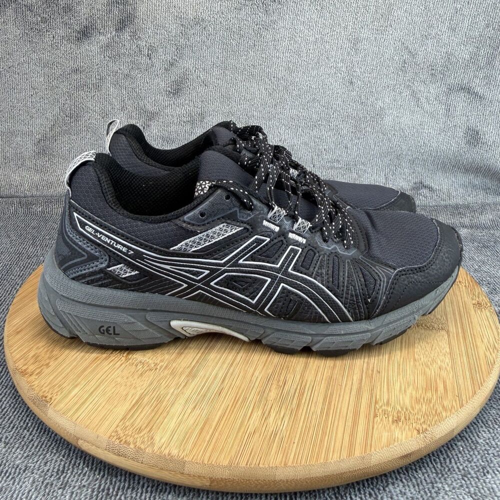 ASICS GEL-Venture 7 Shoes Womens Size 8.5 Black Mesh Running Sneakers 1012A476